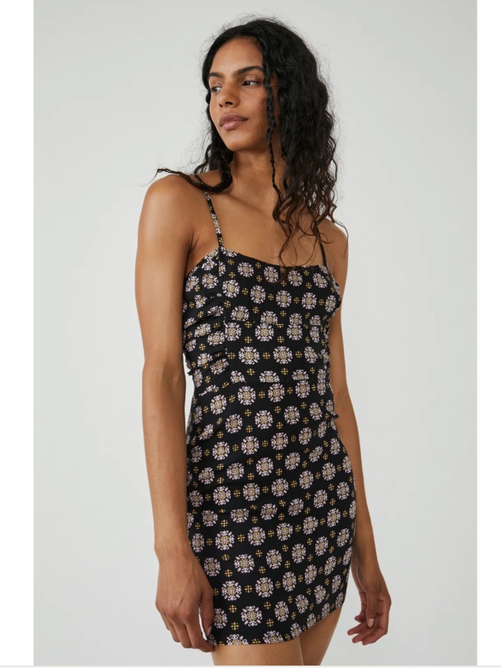 Free People Center of Attention Mini Dress in Black